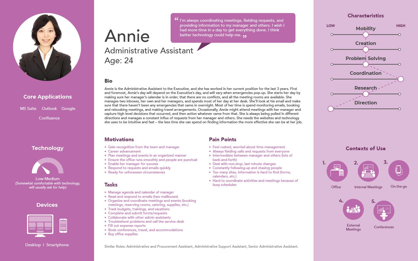 Sample of an administrative persona