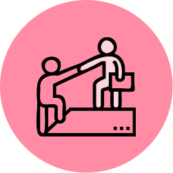 person reaching to another person helping them up