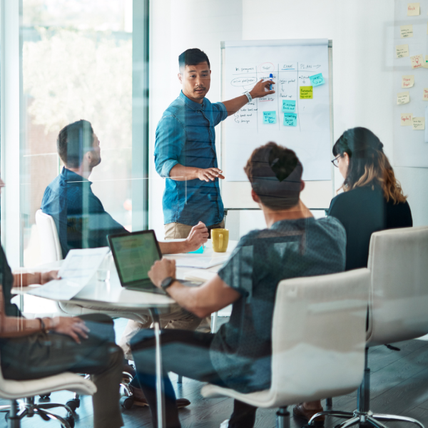 Image of embedded practitioners working within US teams on a product design.