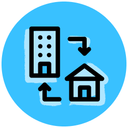 Icon representing hybrid and on-site staff augmentation availability for US teams who partner with Outwitly.