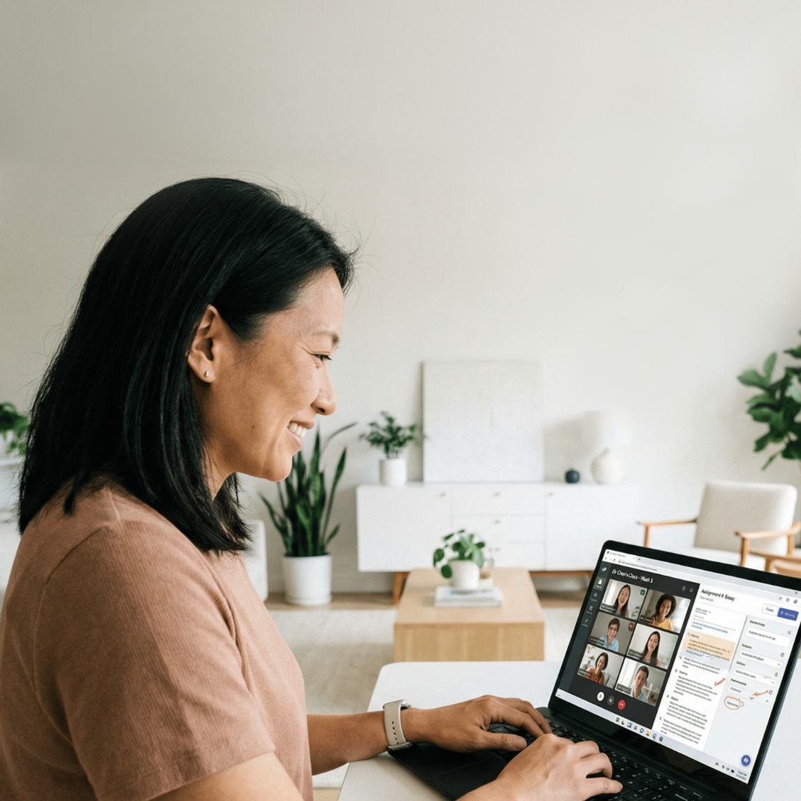 A UX research expert leading a virtual team training session,